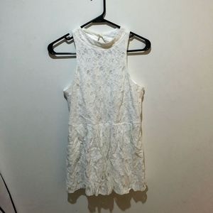 White tank top Romper with Pockets!